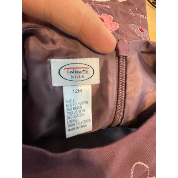 Talbots Kids Overall Dress Bloomer Set 12 Months Purple Floral Spring - Picture 5 of 5